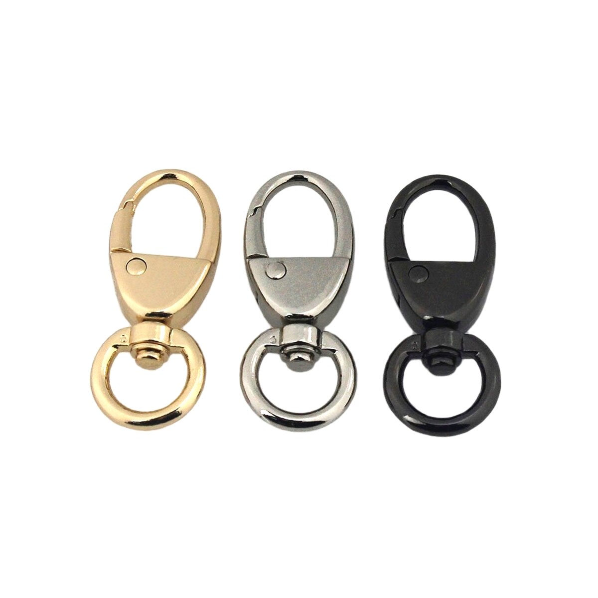 1Pcs Metal Stijl Swivel O-Ring Oog Karabijnhaak Trigger Sluitingen Clips Voor Diy Leather Craft Bag riem Riem Singels Sleutelhanger 12Mm