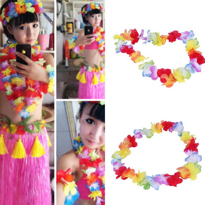 90Cm*45Cm Party Polyester Multi-Colour Wreath Head Hawaii Beaches Cloth Flower Crown For Kids
