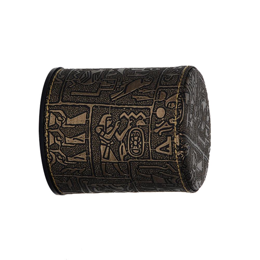 Bar Leather Dice Cup Egyptian Pattern Straight Dice Cup KTV Entertainment Dice Cup Table Game Dice Cup Without Pad Without Dice: Default Title