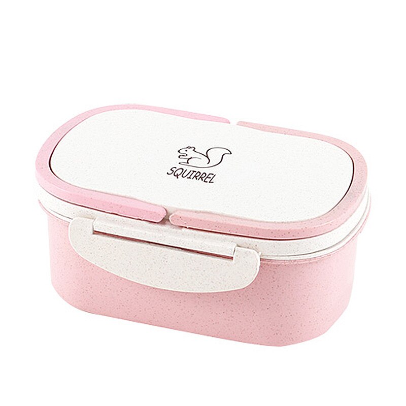 Draagbare Lunchbox Geïsoleerde Lunch Gezonde Materiaal Doos 2-Layer Tarwe Stro Voedsel Fruit Opslag Emmer Plastic Keuken Benodigdheden: 02