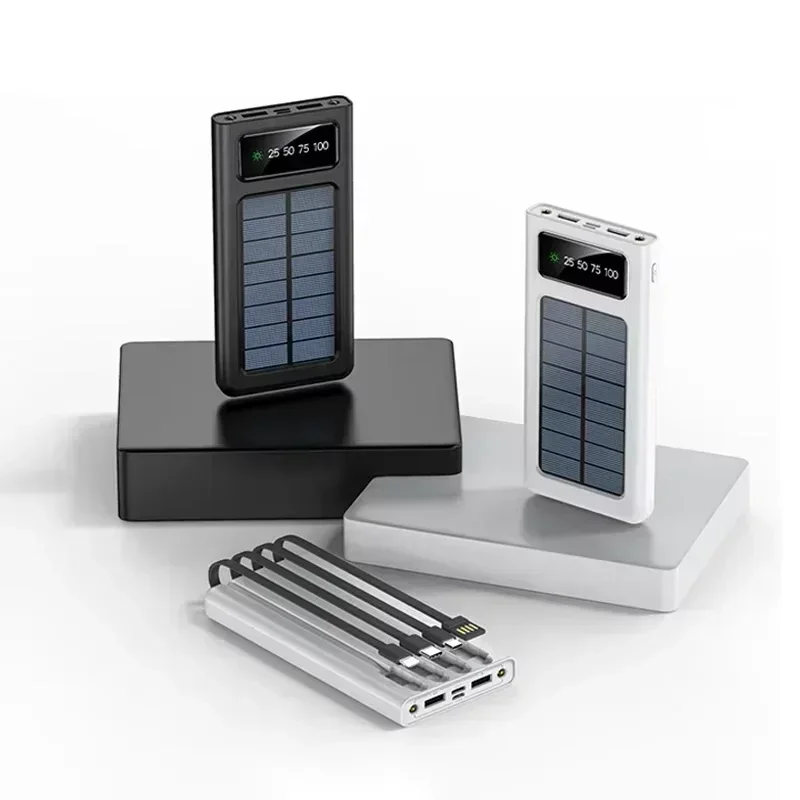 200000 mah solcelledrevet powerbank med ultrakapacitet, usb 4 in1 superhurtig opladning, usb type c, led-lys, udendørs powerbank til iphone