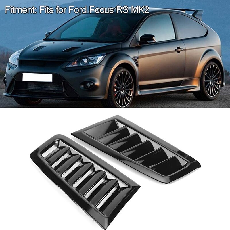 Bonnet Vent Hood Vent Cover for Ford Focus MK2 Car Black ABS Air Vent Modified Accessory