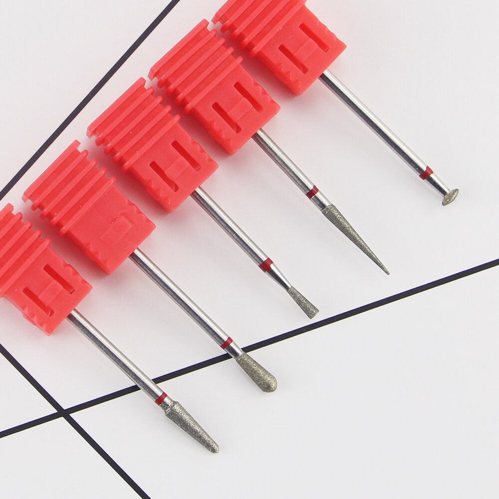 5 typer diamant spiker borkrone roterende burr kutikula rene elektriske biter til manikyr bor tilbehør spiker fres kutter  a01-a05