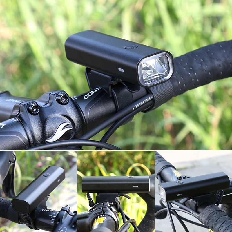 2000 mah lommelygte til cykel usb genopladeligt cykellygte pandelampe til mtb landevejscykling styr forlygte lys 400 lumen