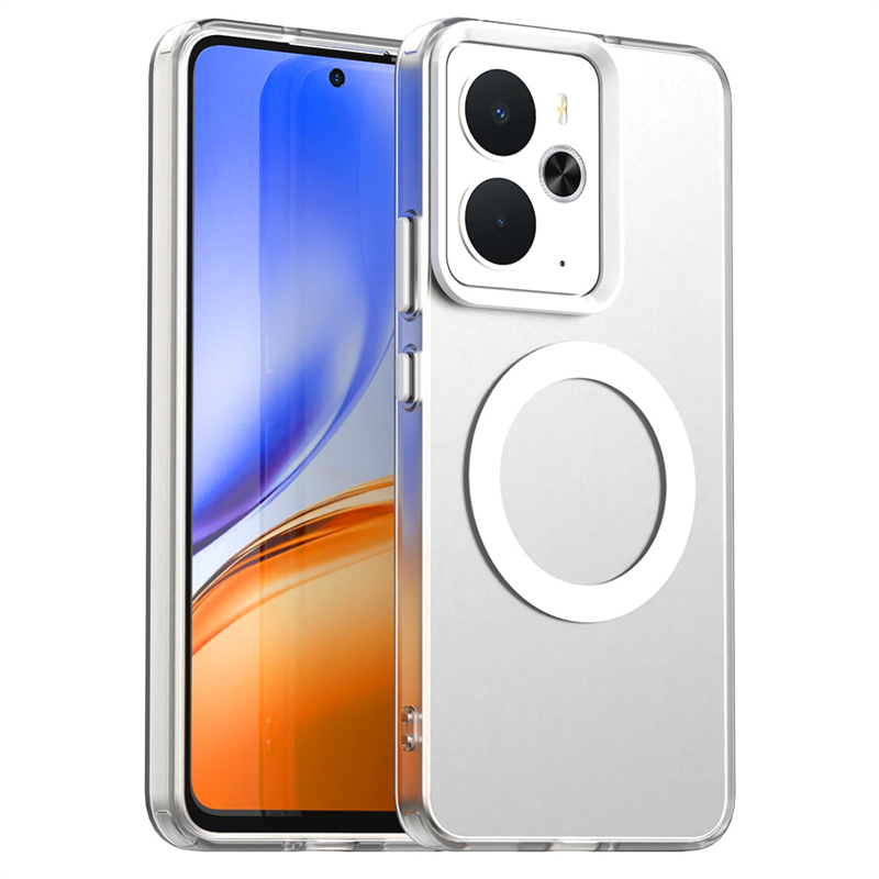 Translucent Phone Case For Realme 14T Case For Realme 14T 5G Magnetic Adsorption Wireless Charge Back Cover For Realme 14T Case: GRAY / Realme 14