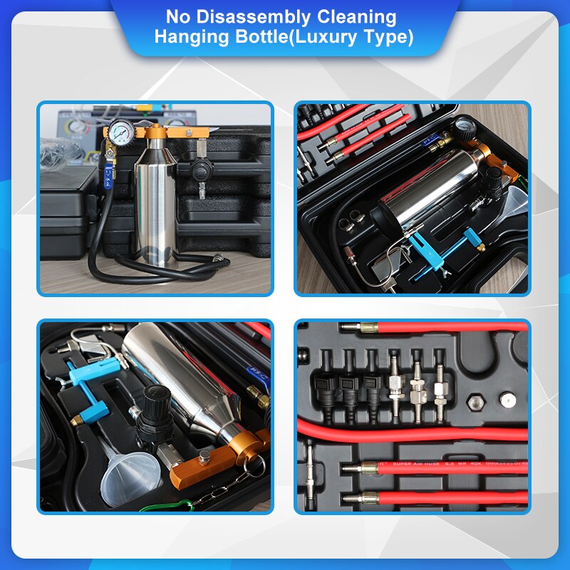 Auto Non-Dismantle Fuel Injector Cleaning Machine Universal Gasoline For Petrol EFI Throttle Car Cleaner