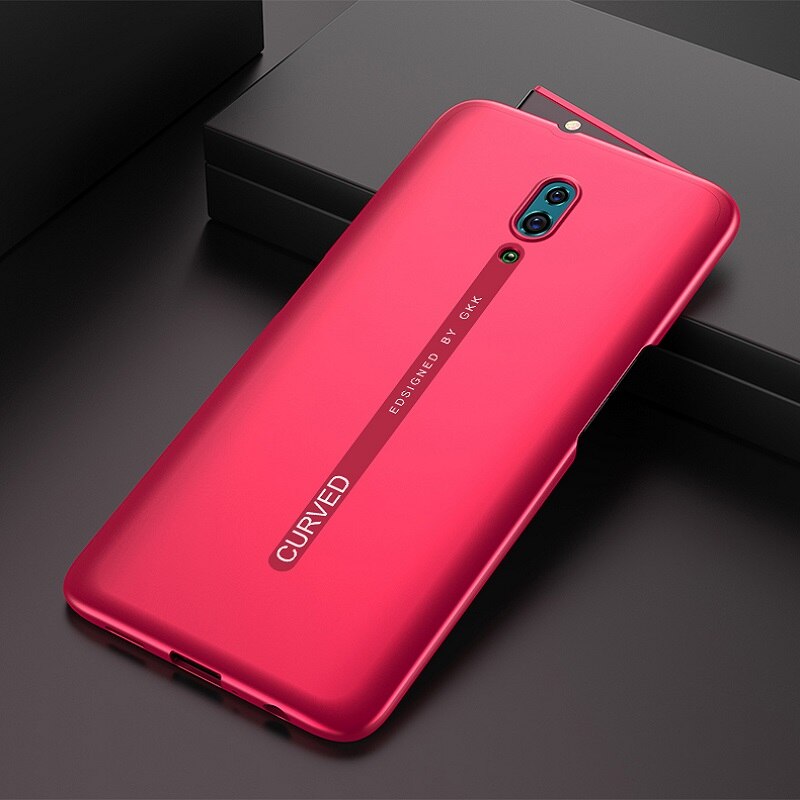 GKK Slim Original Case For OPPO Reno 2 ace Case 2 in 1 Full Protection Anti-knock Back Matte PC Cover for OPPO Reno 2 ace Coque: OPPO Reno / red