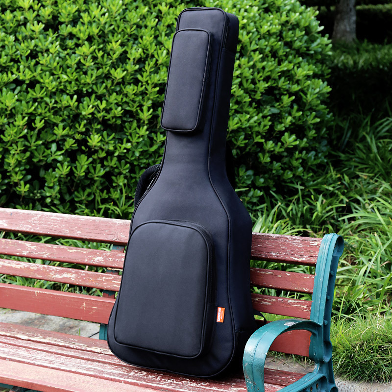 Funda para guitarra clásica acústica de 40/41 pulgadas, mochila con correa de hombro ajustable, portátil, acolchada, gruesa, negra, 20mm