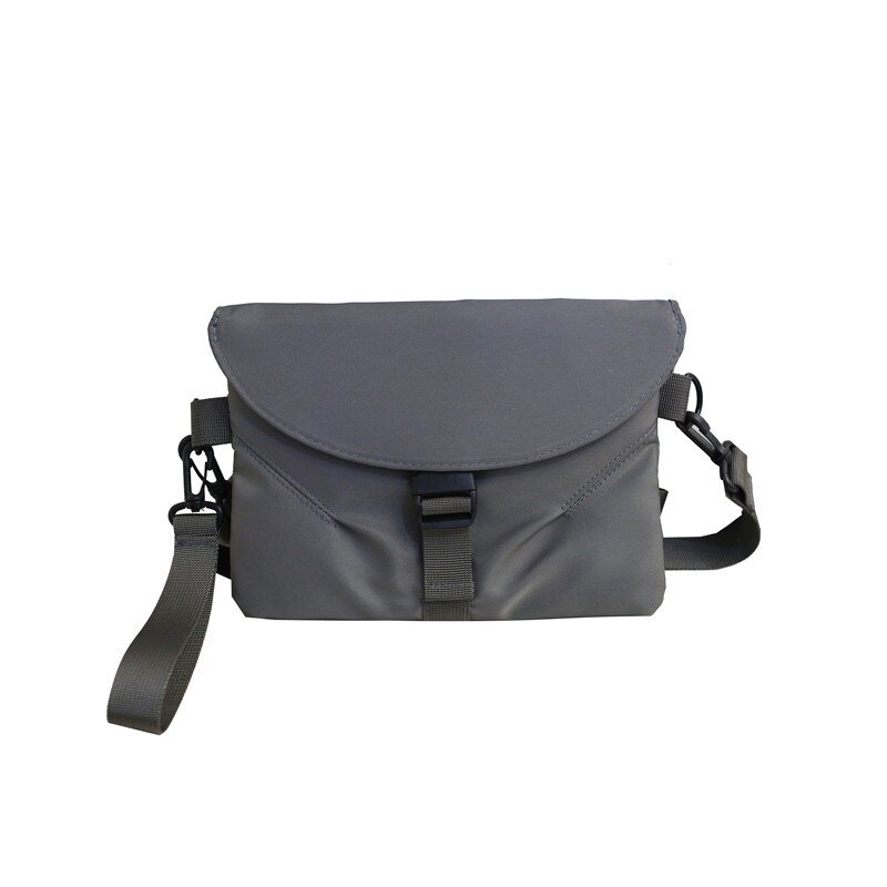 Bolso informal estilo Hip-Hop para hombre y mujer, bolsa para teléfono móvil, informal, a la , de estilo rectangular: Gris claro