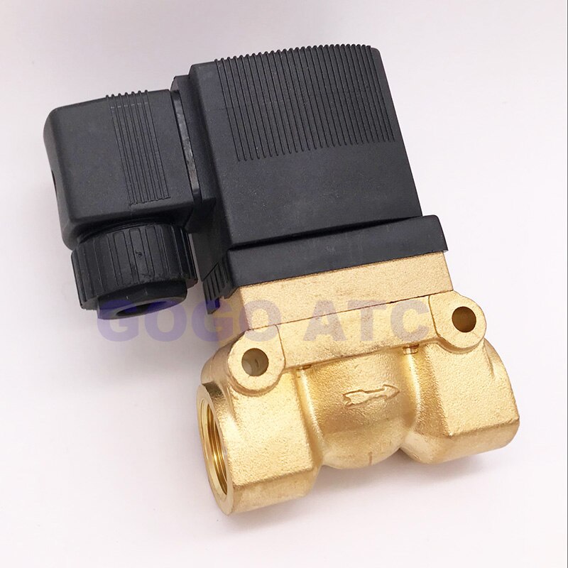 GOGO ATC 50bar high pressure high temperature solenoid valve 3/8 BSP 24V DC Orifice 10mm normal close 5404-03 pilot brass valve