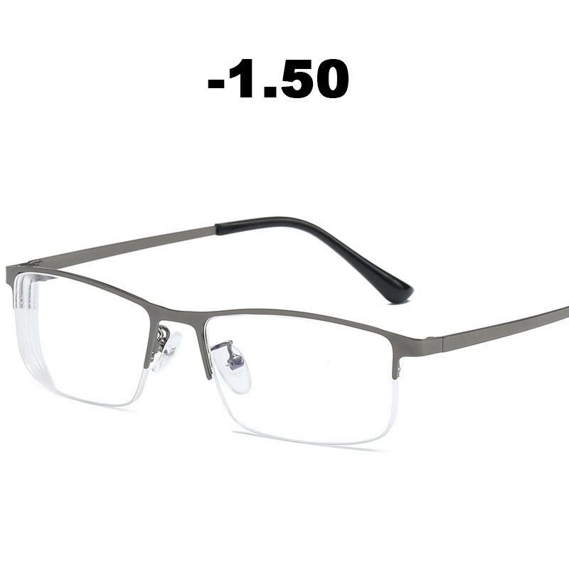 Gafas graduadas para miopía para hombre, lentes de negocios con dioptrías cuadradas para miopía, 1,0, 1,50, 2,0, 2,5, 3,0, 3,5, 4,0: Myopia -150