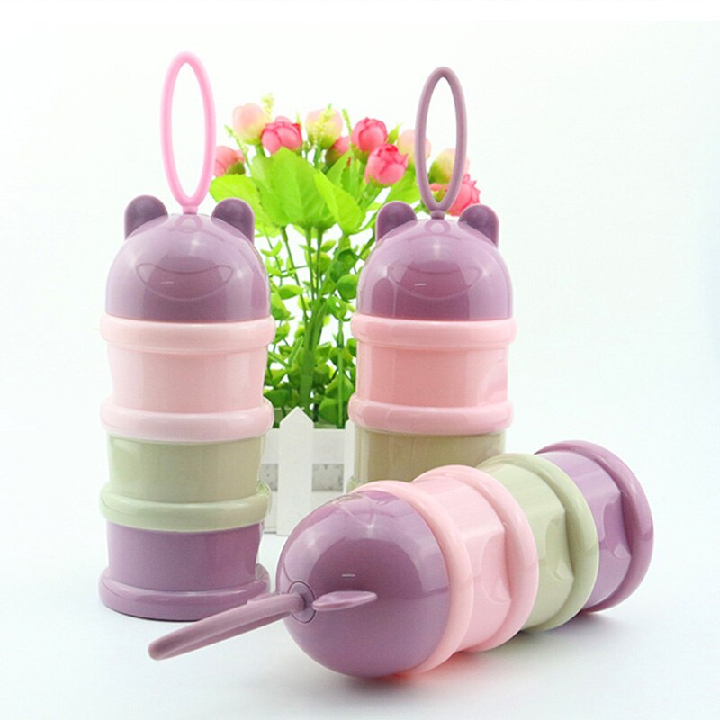 Cartoon Frog Milk Powder Box Snack Cup Safe Formula Dispenser Rushed Baby Food Container Candy Fruit Food Storage