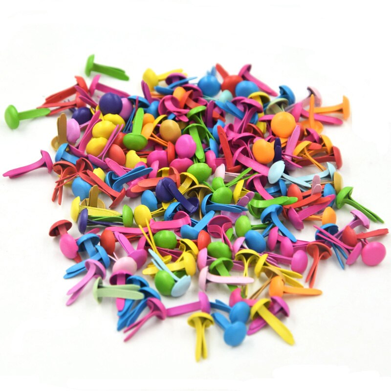 Mixed Color Photo Frame Locks Rotating Buttons Mini Brads For DIY Scrapbooking, Fastner Brads