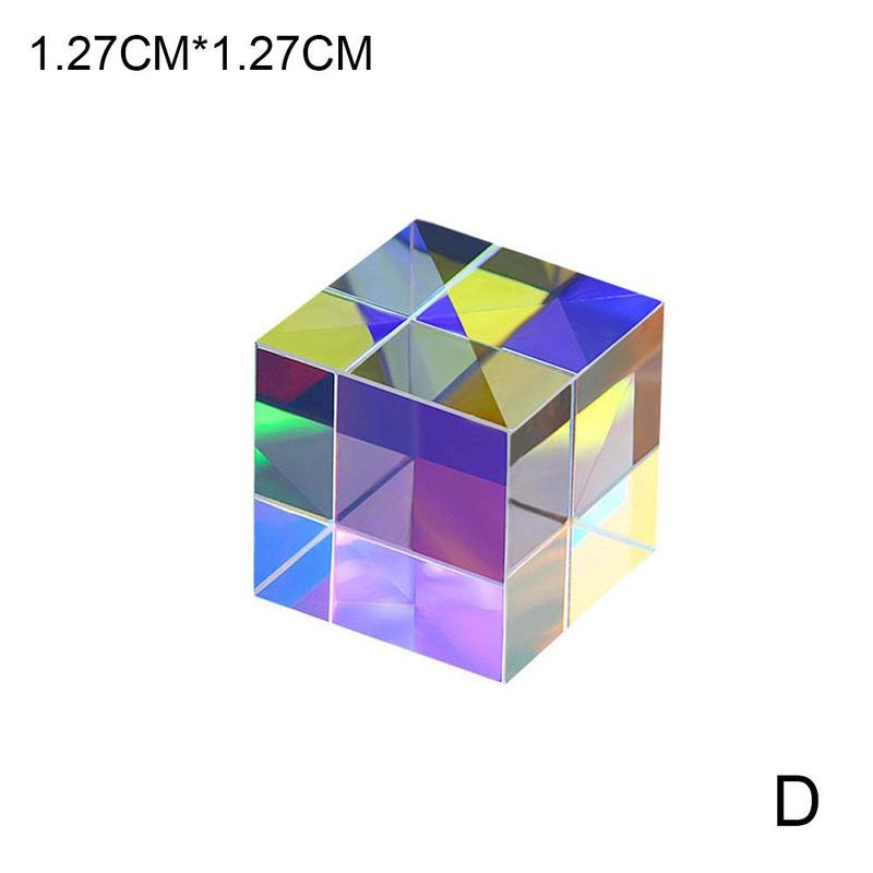 Photography Color Tool Prism Six-Sided Bright Light Splitting Glass Optical Beam Prism Combine Instrument Cube Prism: 1.27x1.27cm