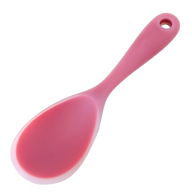 Cuchara de arroz de silicona ecológica de , paleta creativa, cuchara de servicio de comida de papa, antiadherente, resistente al calor: pink red