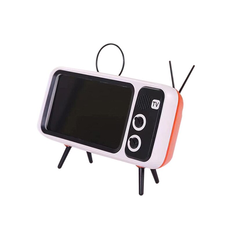Portable Retro Mini TV Adjustable Mobile Phone Holder Plastic Phone Stand Desk Tablet Folding Stand Desktop: Red