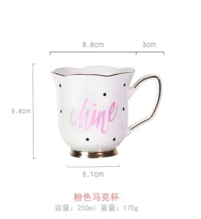 Gold Afternoon Tea Cup Saucer Set Coffee Cup Tea pot Set Tea Tray Bridesmaid: B