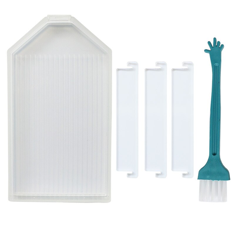 Bandeja de pintura con diamantes, herramienta de bordado, accesorios de punto cuadrado, 1 unidad: Transparente