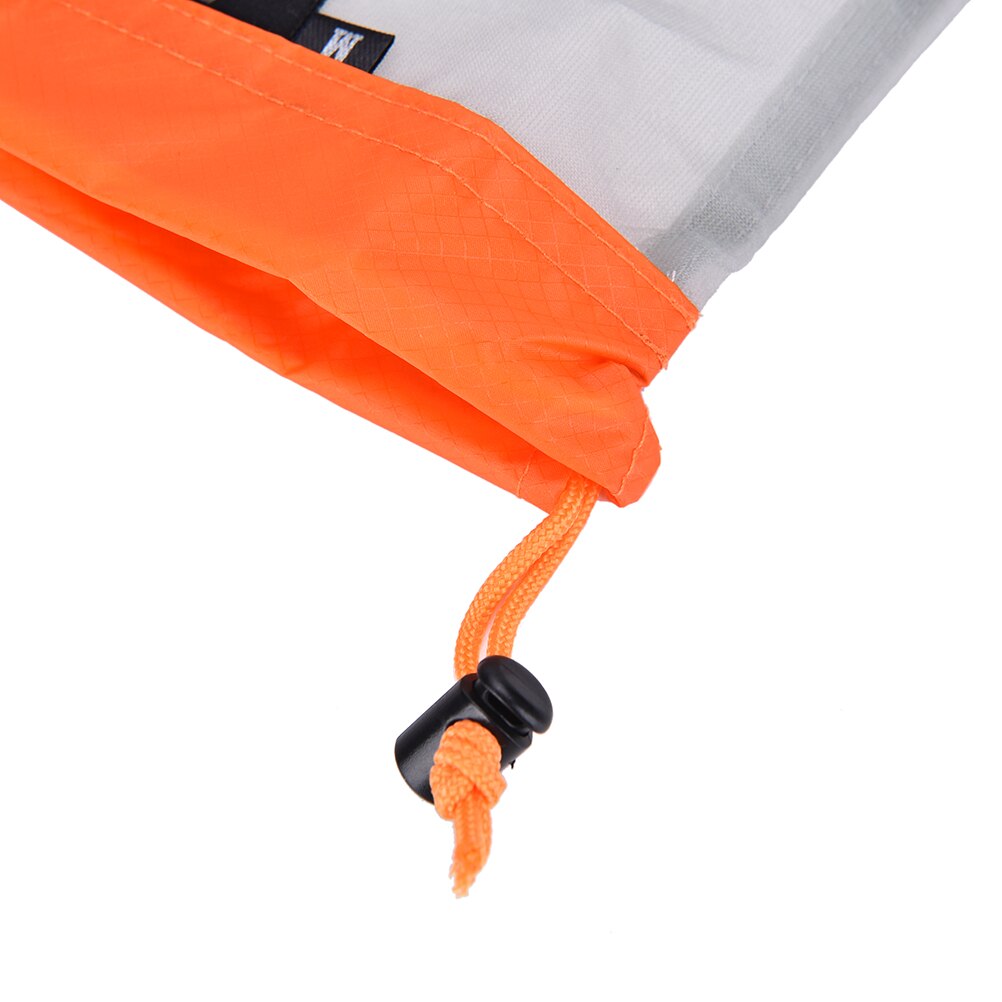 Portable Tavel Mesh Stuff Sack Drawstring Storage BagUltralight Outdoor Camping Travel Kit Equipment Camping Sports 5 Size