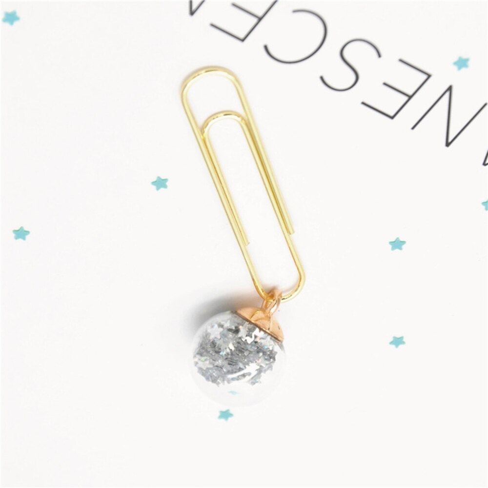 5Pcs Paperclip Bookmark Metal Office School Paper Clips Bookmark Fine Student Memo Clips Set Stationery Supplies: Silver