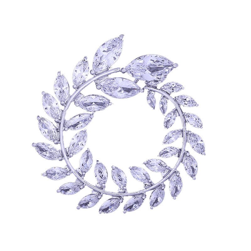 Spille Per Le Donne di Lusso Gioielleria Raffinata Super Flash Cubic Zirconia Fiore All&#39;occhiello Olive Branch Romantico Spille Accessori di Alta Qualità