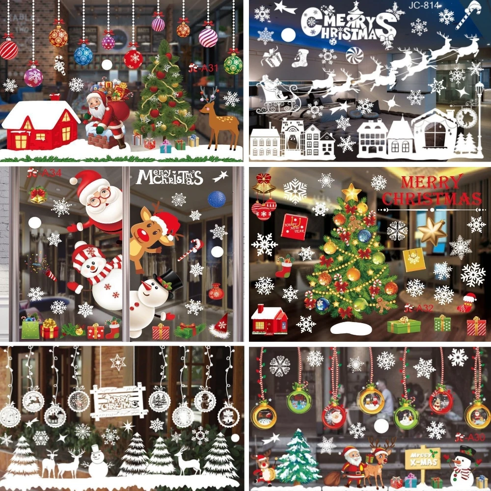 Kerst Glow In De Donkere Muurstickers 3D Sneeuwvlok Venster Sticker Diy Voor Xmas Vakantie Party Muurdecoratie 50 Stuks
