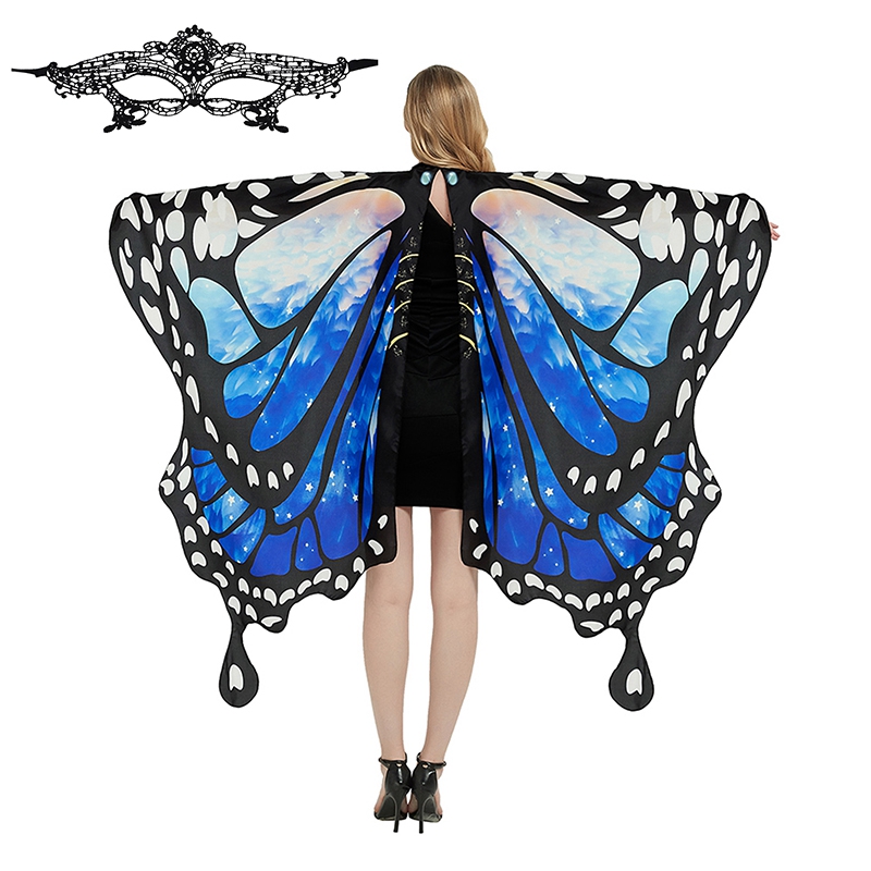 Women Performance Stage Dress-up Butterfly Wings Cape Shawl Fancy Costumes Role Play Props Halloween Cosplay Dance Cloak Cape: Gold