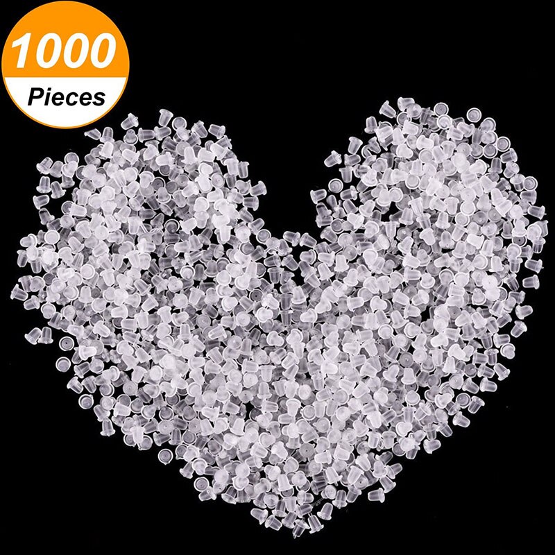 1000Pcs Silicone Rubber Earring Sluiting Transparante Oor Moer Inpluggen Oorbellen Diy Sieraden Bevindingen Accessoires Materialen