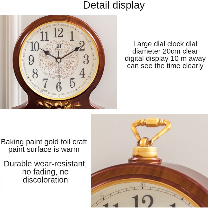 Non-Massief Houten Tafel Klok Stille Nordic Vintage Bureau Klokken Digitale Horloges Grote Retro Desktop Klok Slaapkamer Woonkamer decor