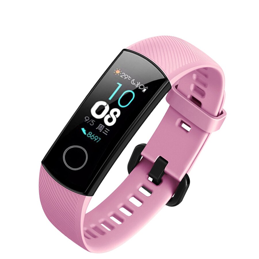 Pulseira de silicone para huawei honor band 4, cinta de relógio de silicone para huawei honor band 4 e 5 de filme de versão padronizado, acessório de pulseira esportiva acessório