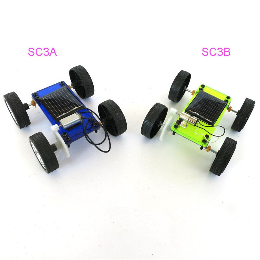 1 pcs DIY Solar Power Mini Aangedreven Speelgoed Auto Kit Robot Moving Racer Kinderen Educatief Gadget Hobby Grappig Solar auto W508