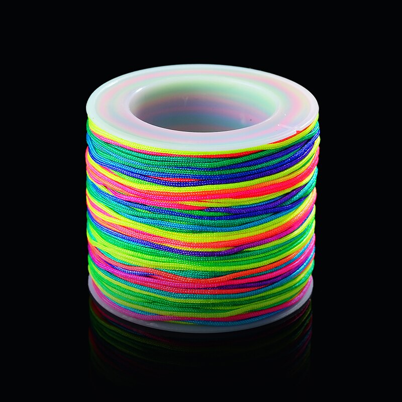 50Meters/Roll 0.8mm Neon Nylon Cord Thread Chinese Knot Macrame Cord Bracelet Braided String DIY Tassels Beading String Thread