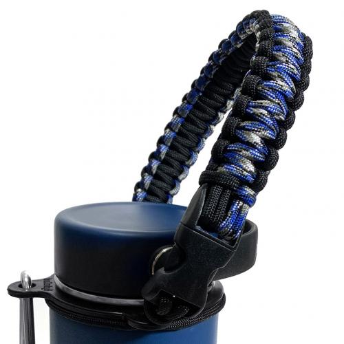 Water Bottle Safety Ring Strap RopeDurable Soft Bottle Carrier Handle Carrier for Hydro Flask Wide Mouth: Blue Camouflage