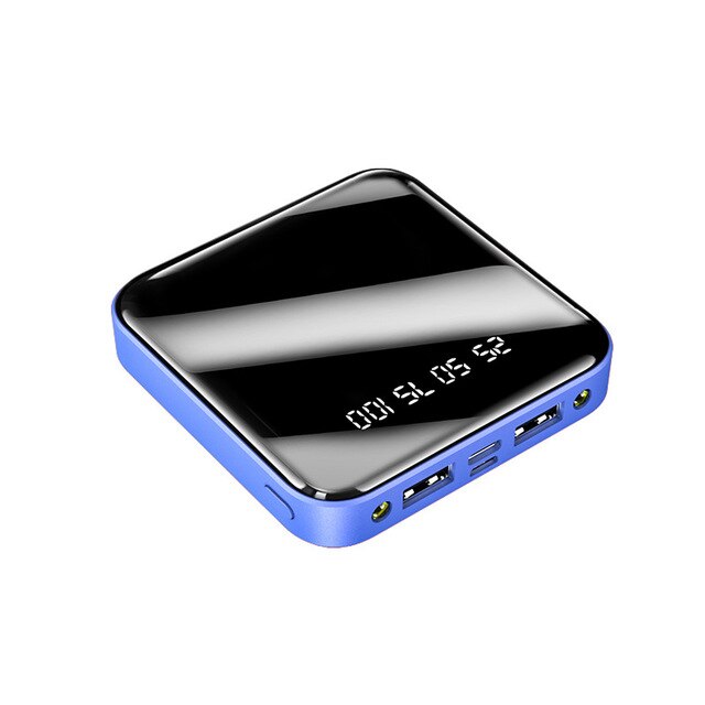 Power Bank 20000mAh Mini Poverbank Mirror Screen przenośna ładowarka z lampą LED zewnętrzna bateria do iPhone 11 Xiaomi Powerbank: Blue 1