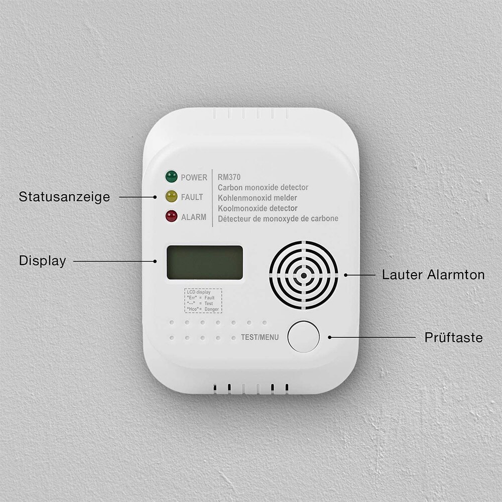 LCD Display Carbon Monoxide & Smoke Combo Detector... – Grandado