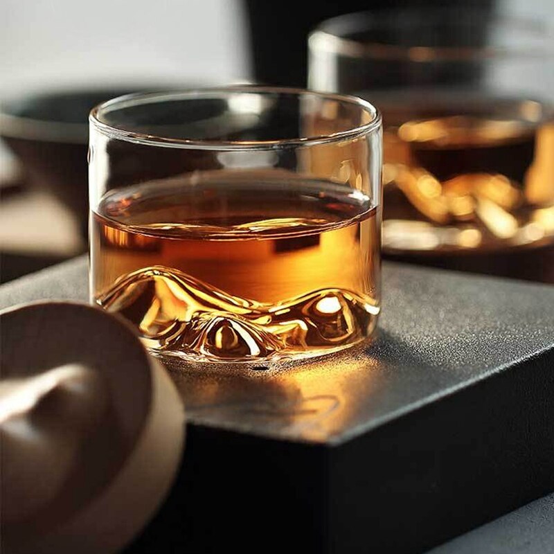 Irsk whisky vin kop lille bjerg med træ base unik glas kop whisky øl kop bar hotel drinkware kop te kop cu