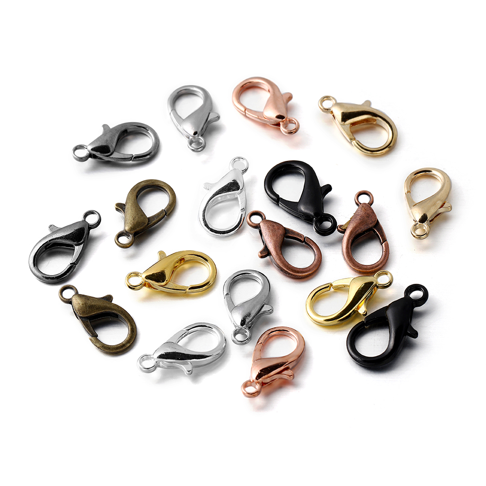 100 teile/los Metall Karabiner für Armbänder Halsketten Haken Kette Verschluss Zubehör für DIY Schmuck Machen Erkenntnisse