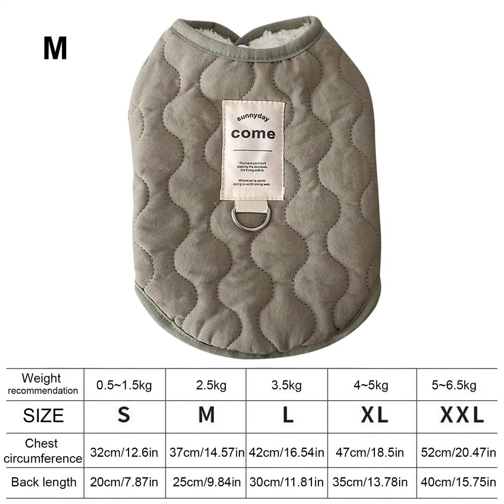 Abrigo de invierno para mascotas, ropa para clima frío, ropa cálida para perros con orificio para arnés incorporado, ropa para mascotas, chaleco de nieve acogedor: L / Verde