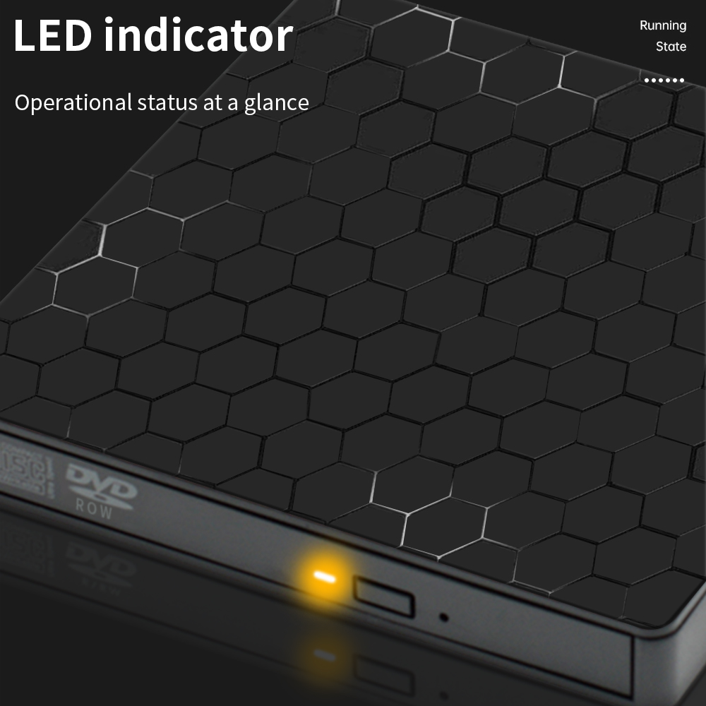 TISHRIC USB 3.0 Typ-C Externes optisches Laufwerk DVD CD-Player CD DVD RW Optisches Laufwerk Leser DVD-Laufwerk für Laptop