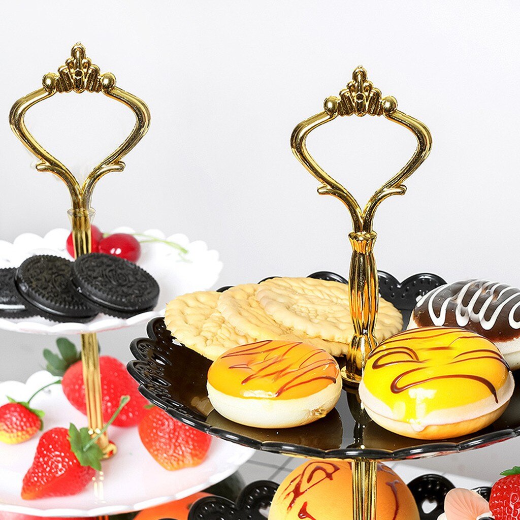 3 Tier Plastic Cake Stand Afternoon Tea Cake Stand Wedding Cake Plates Party Tableware Cake Shop Three Layer Cake Rack