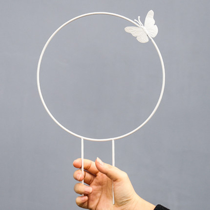 Metal Plant Trellis Support Wire Decorative Plants Climbing Holder Rack Metal Plant Trellis Support B99: Round / white