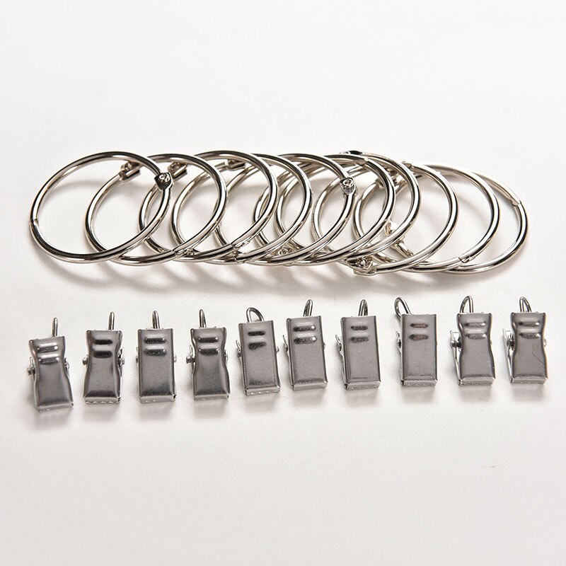 10 Pcs/set Practical Window Curtain Clip Metal Curtain Drapery Rings Eyelets