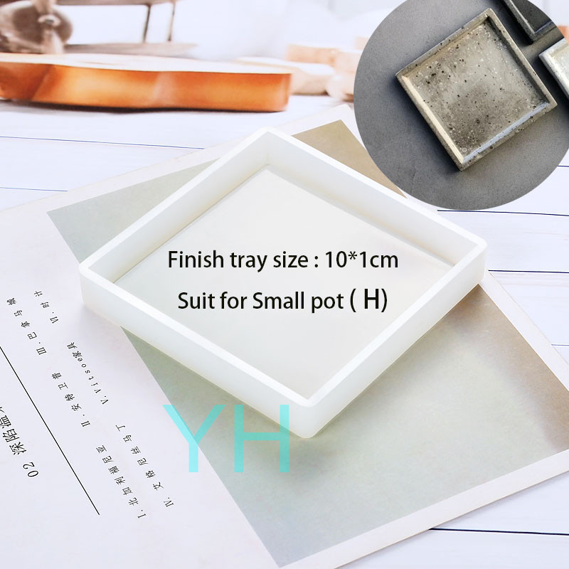 Concrete Molds Concrete Art Planter Pot Molds Silicone Flower Pot Molds Polygon Pot Molds: tray mold for H