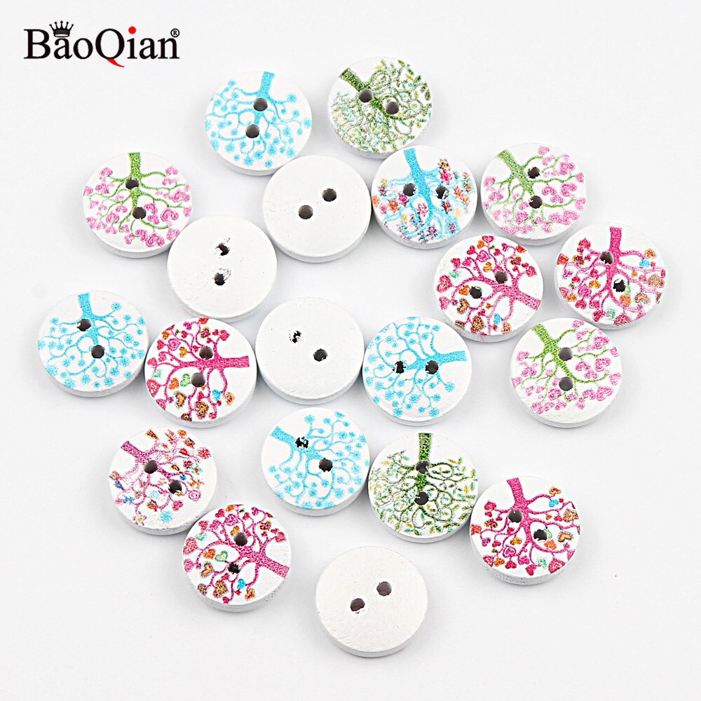 CORHAD 50-Piece Mixed Color Unicorn Wood Buttons - 31x28mm 2-Hole Painting Buttons For Sewing & Crafts - View #6