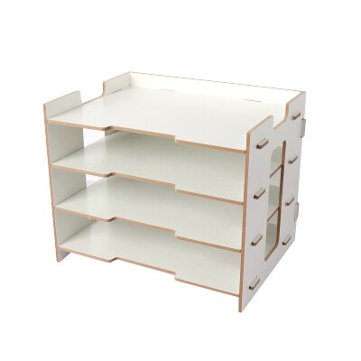Wood Magazine Holder Eco Friendly File Holder Desk Supplies Organizer File Folder Racks Storage Box Magazine Organizers Office: White