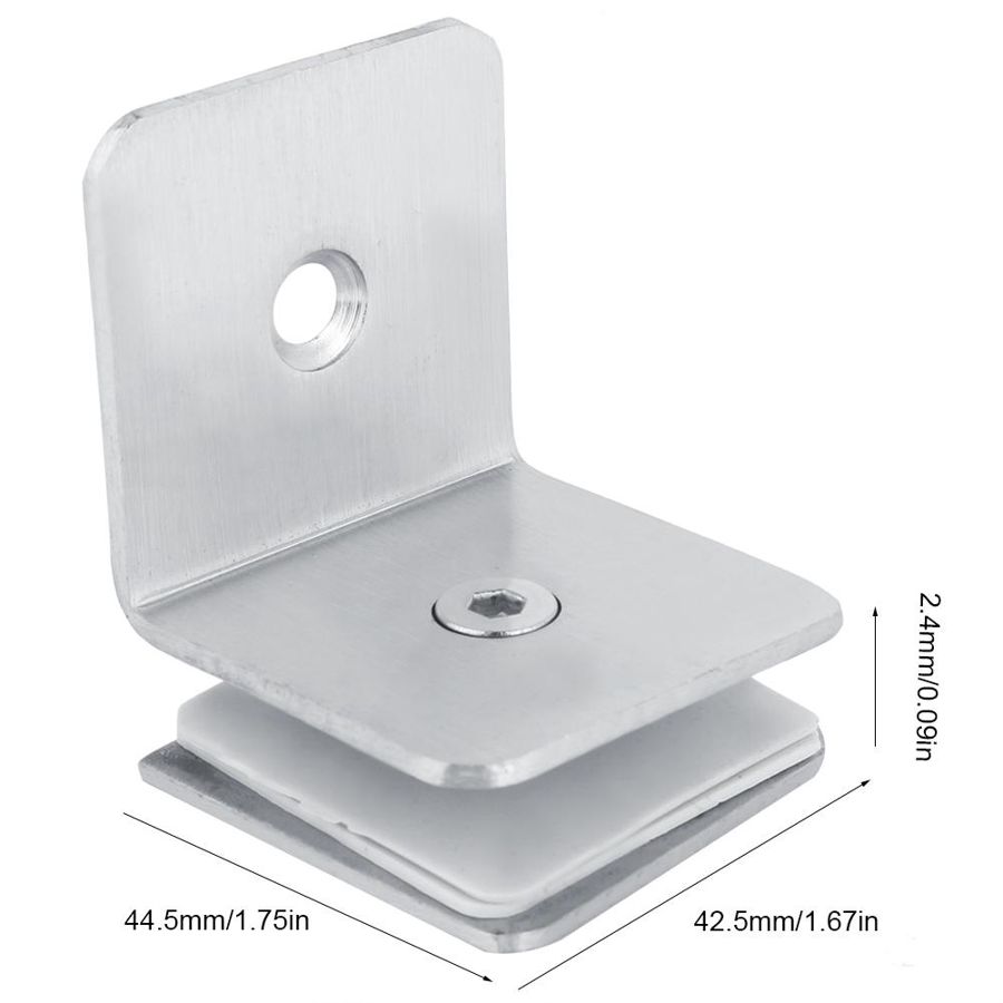 90 Degree Stainless Steel Bathroom Shower Door Clip Clamp Hinge Support Bracket Door Support Bracket