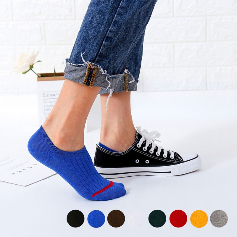 Calcetines náuticos Unisex para hombre y mujer, calcetín Invisible antideslizante de silicona, corte bajo, para primavera, verano y otoño, 5 pares, Size35-42