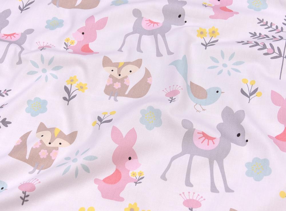 100%  bomuldsstof diy patchwork quilting håndlavet baby klud kjole sengetøj tæppe lagner tilda tissus tecidos green deer fox: Nr. .3 lyserøde hjorte / 50 x 100cm