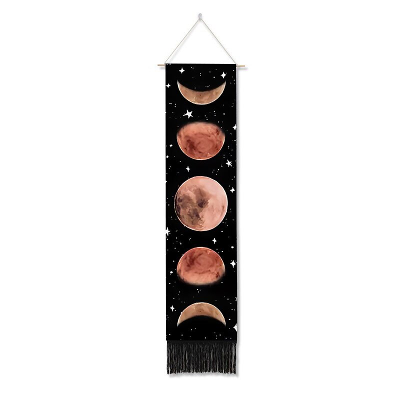 Moon Phase Tapestry Wall Hanging Flowers Moon Black and White Wall Art Tapestries for Bedroom Living Room Drom Home Decoration: GTZW120