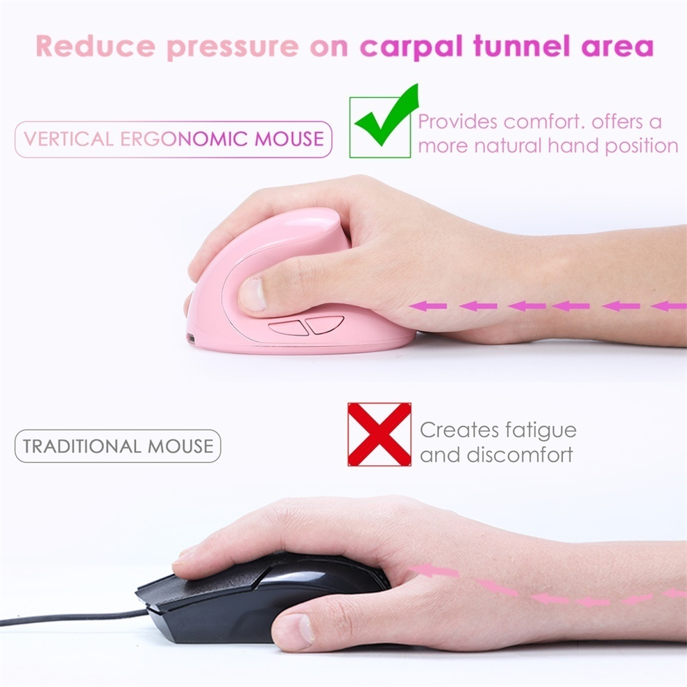 Jomaa wiederauf ladbare vertikale Maus drahtlose USB 2,4g rechte Hand ergonomische Mäuse für Computer Laptop Gaming-Maus